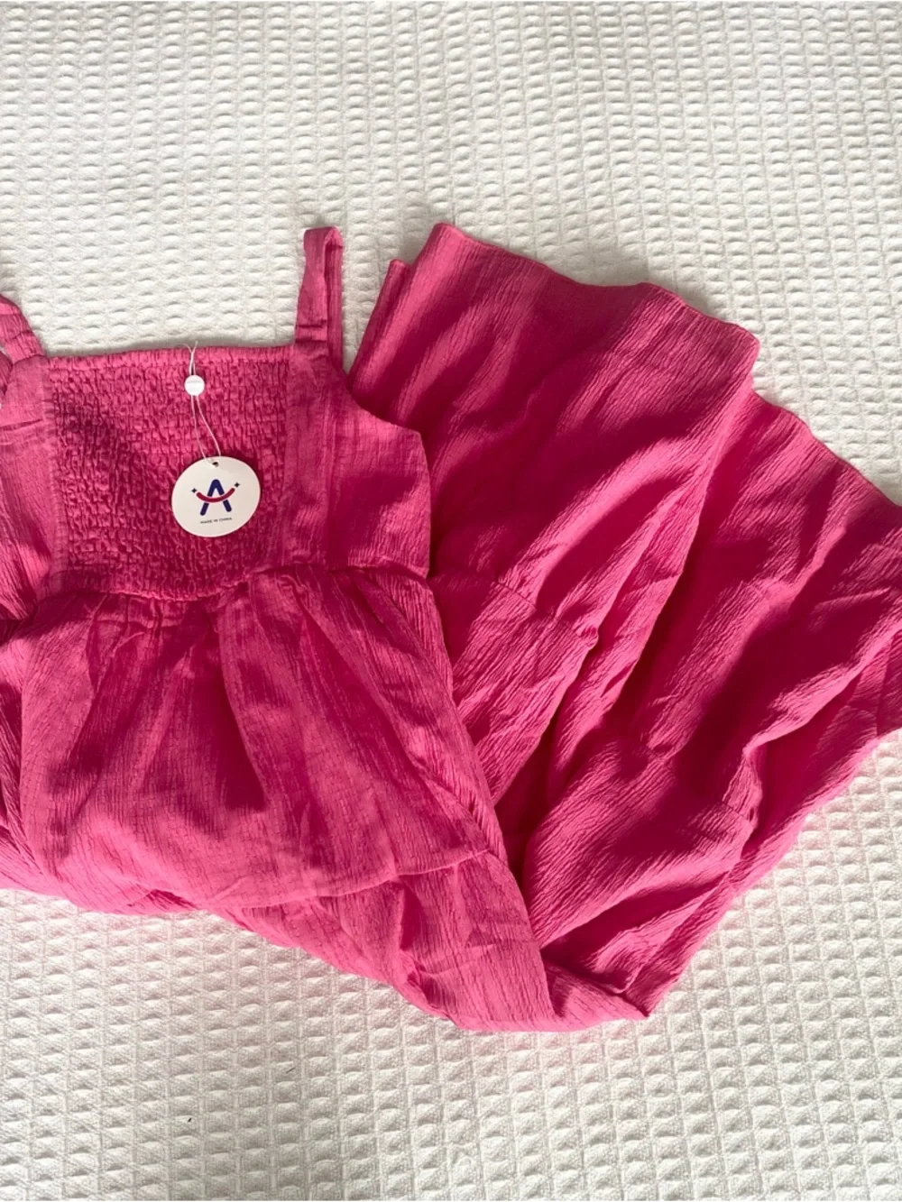 Arshiner Bright Pink Smocked dress NWT size 14